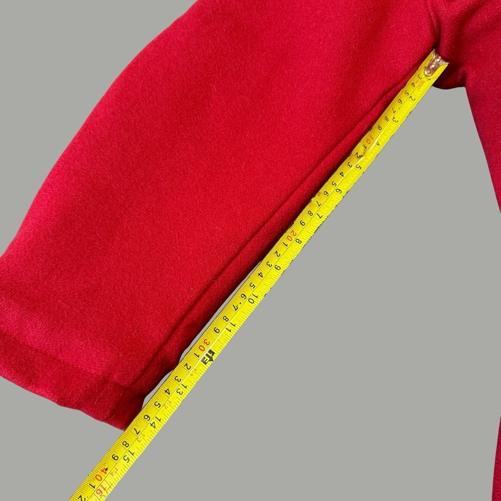 Vintage Holloway Red Wool Pea Coat Ladies Large Made in USA Quilted Lining - Picture 11 of 16